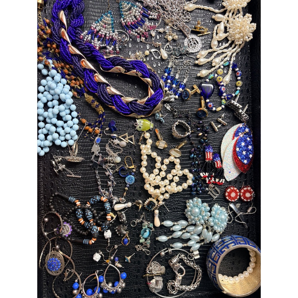 Mixed Fashion Bulk Jewelry Lot Wearable to Craft Pieces 1lb 7oz